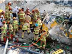 韓國一棟5層拆遷大樓倒塌砸中路過公交車，導致9人身亡25人受傷